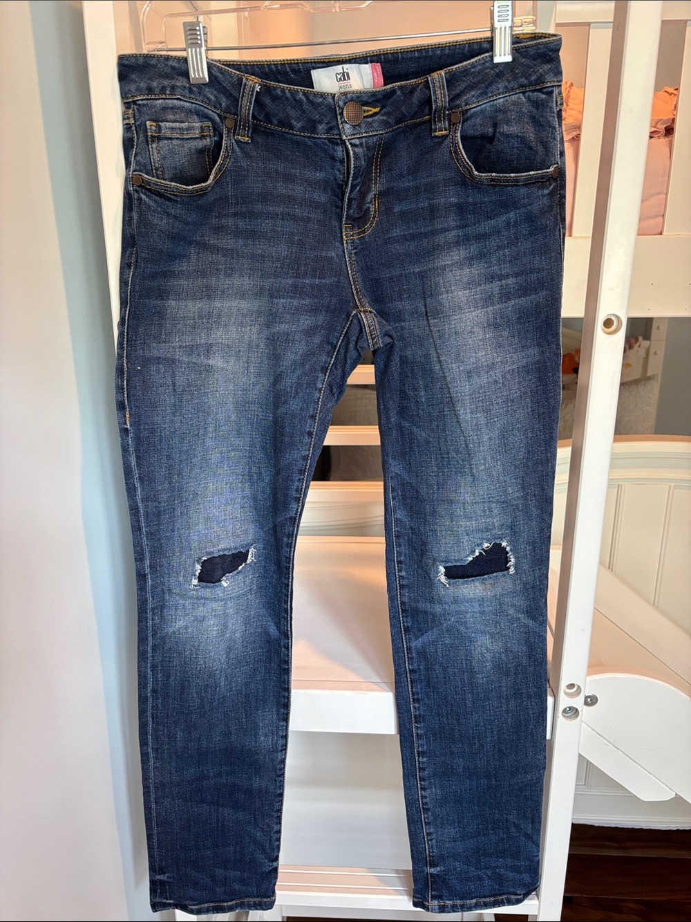 CAbi Indigo Distressed Boyfriend Jeans
